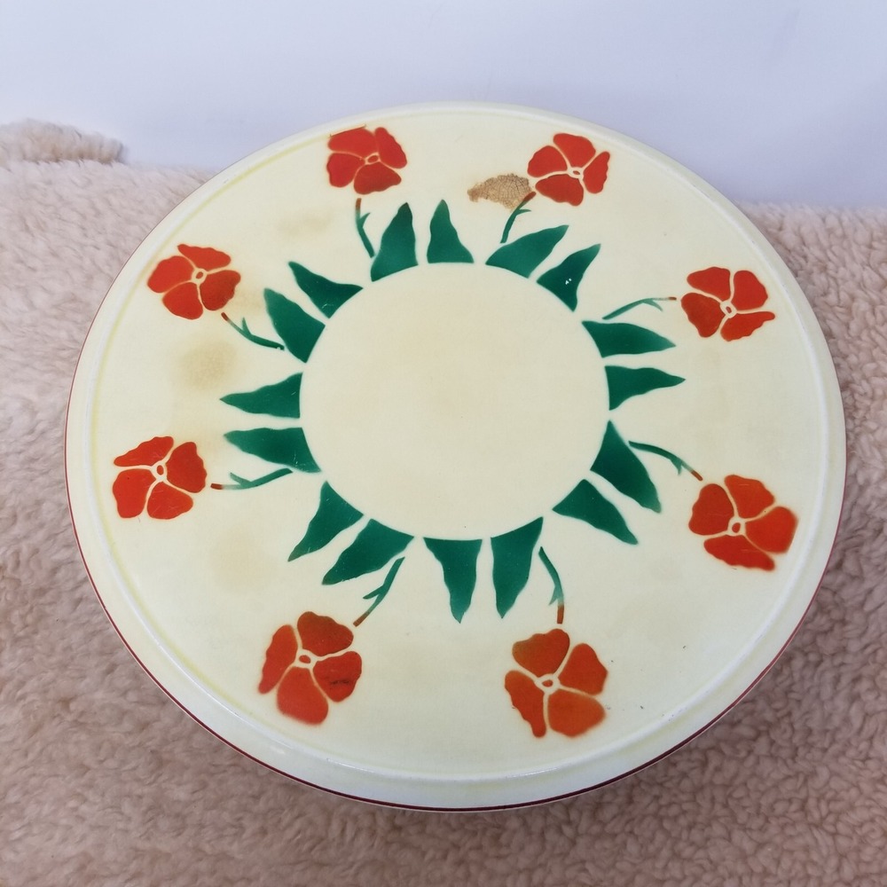 Rare Antique 1920's Art Deco Edwin Bennett Pottery Il Duce Stenciled Plate